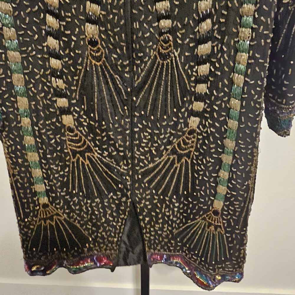 Vibrant Beaded Long Sleeve Dress - Picture 10 of 11
